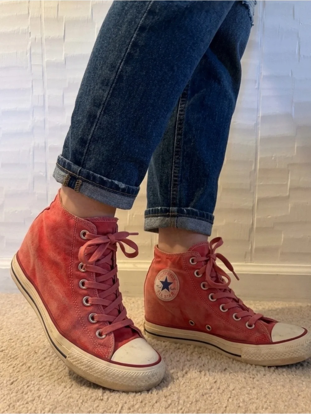 Converse Chuck Taylor All Star Lux Hidden Wedge Sneakers - Size 8